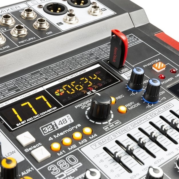 Power Dynamics PDM-T1204 12-kanalų mikšeris DSP MP3