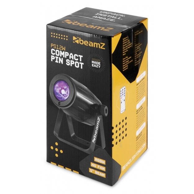 BeamZ PS12W LED Spot 12W RGBW IR taškinis prožektorius 9