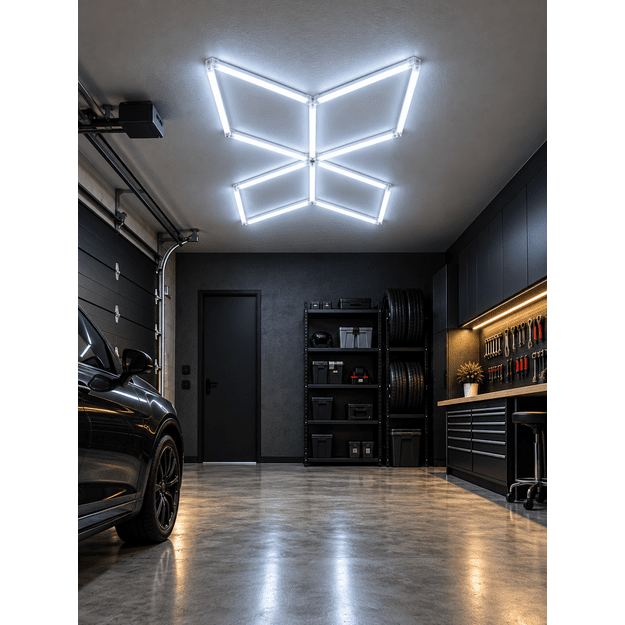 LUMHEXO R6 kelių dizainų modulinis LED šviestuvas, 135 W, 6500 K, 860-1440 × 1250-1440 mm