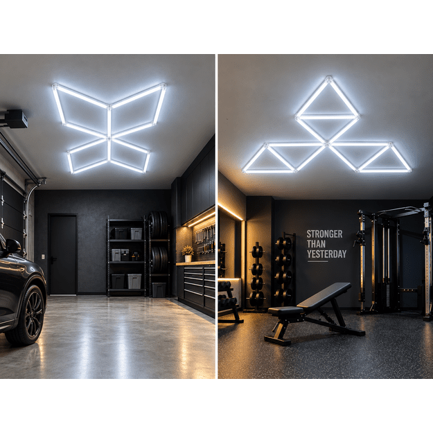 LUMHEXO R6 kelių dizainų modulinis LED šviestuvas, 135 W, 6500 K, 860-1440 × 1250-1440 mm