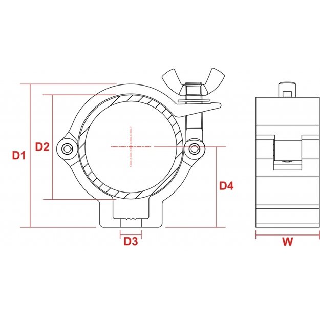 BC50B-100 HALF COUPLER SLIMLINE 100KG BLACK
