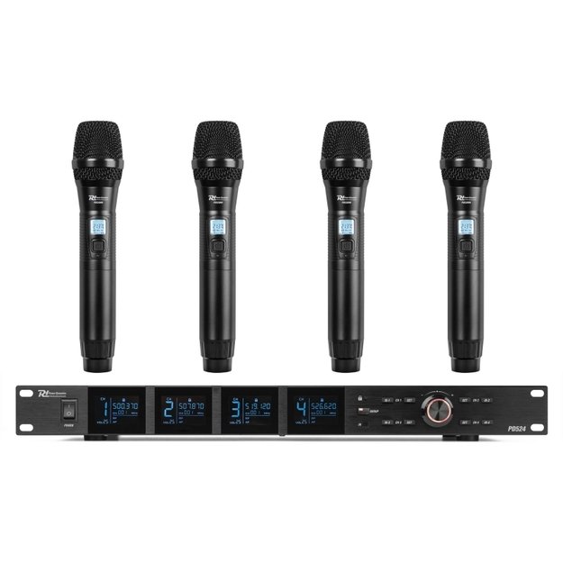 PD524 UHF 4 belaidžių mikrofonų sistema