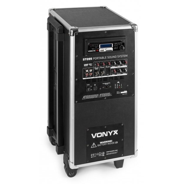 VONYX ST095 nešiojama kolonėlė 8" CD/UHF/MP3/BT 3