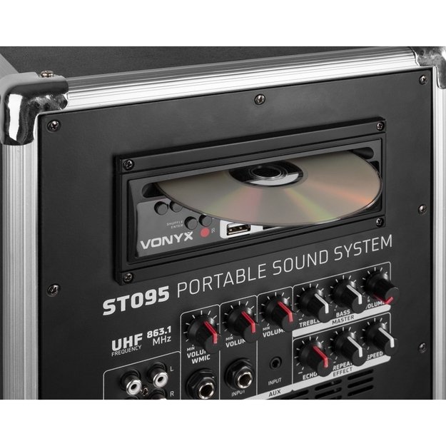 VONYX ST095 nešiojama kolonėlė 8" CD/UHF/MP3/BT 9