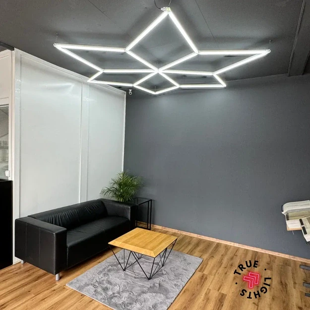 LUMHEXO Snowflake modulinis LED šviestuvas, 162 W, 6500 K, 1400 × 1630 mm