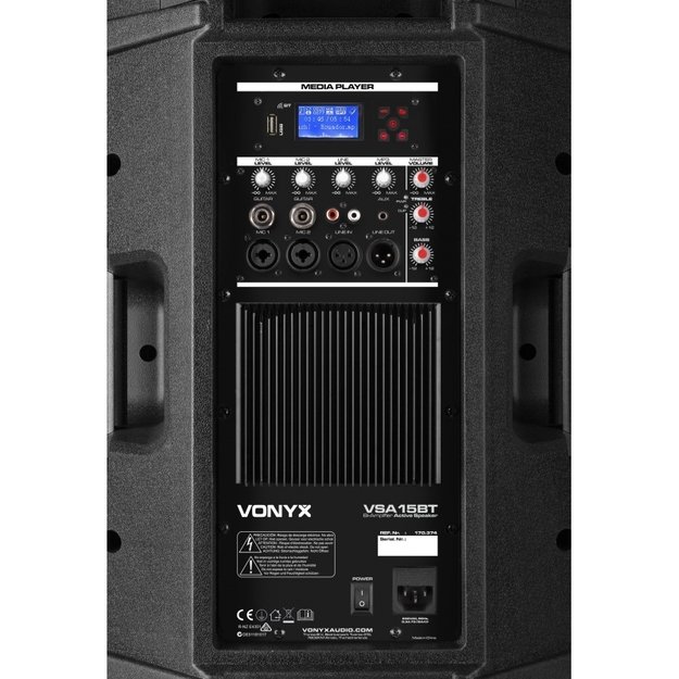 VONYX VSA15BT 15" 1000W BT/MP3 aktyvi garso kolonėlė