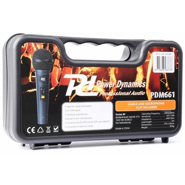 PDM661 Dinaminis vokalinis mikrofonas su dėklu 3