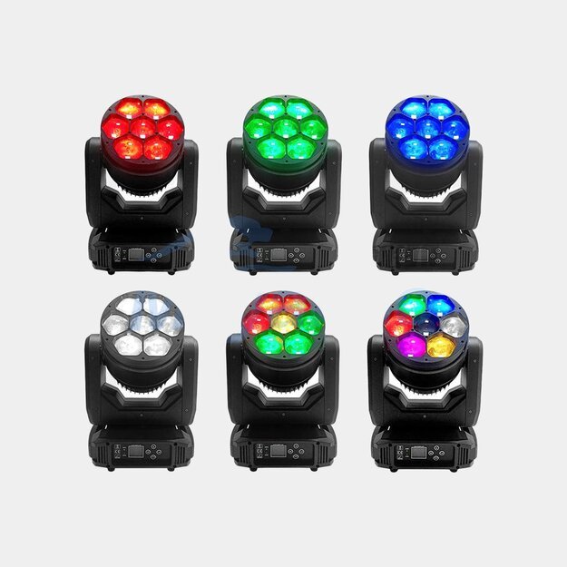 7x40W RGBW Bee Eye Wash Zoom judanti galva