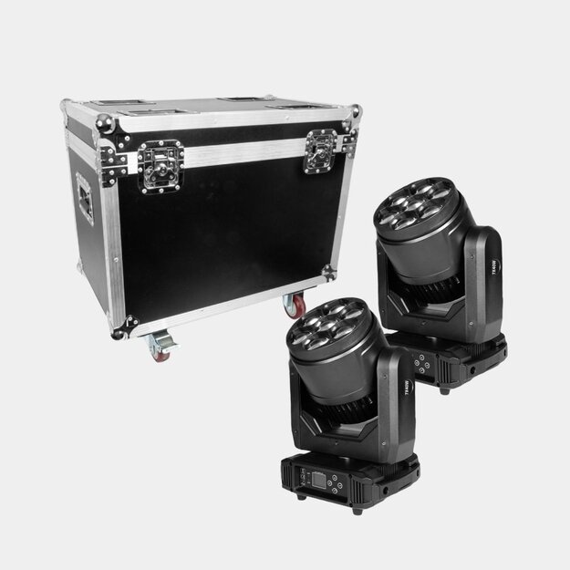 2x 7x40W RGBW Wash Pixel ZOOM Su Transportavimo Dėže 2in1