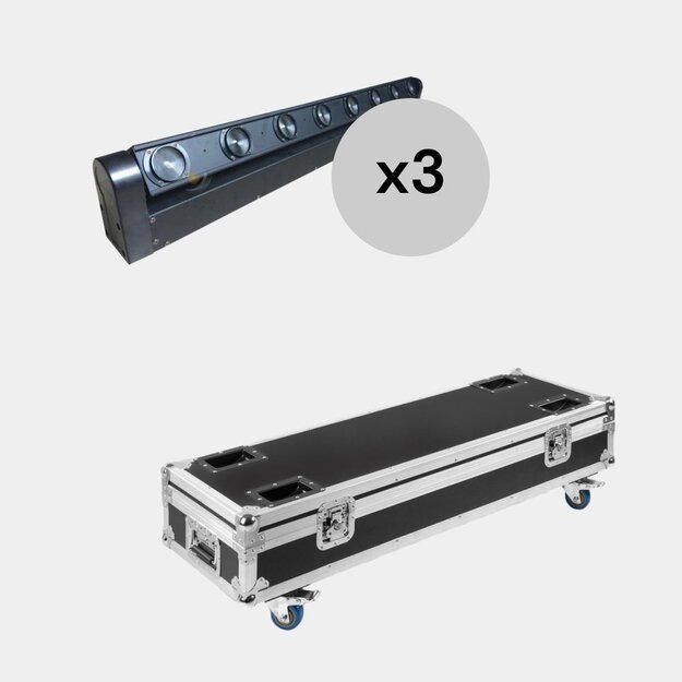 3x Judantys LED Bar 8X10W RGBW Su Transportavimo Dėže 4in1