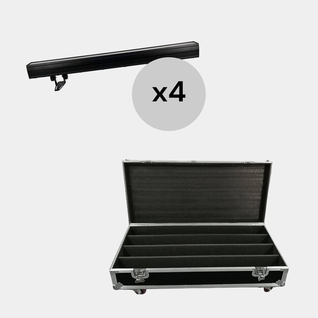 4x LED Bar 18X18W RGBWA+UV 6IN1 Su Transportavimo Dėže 4in1